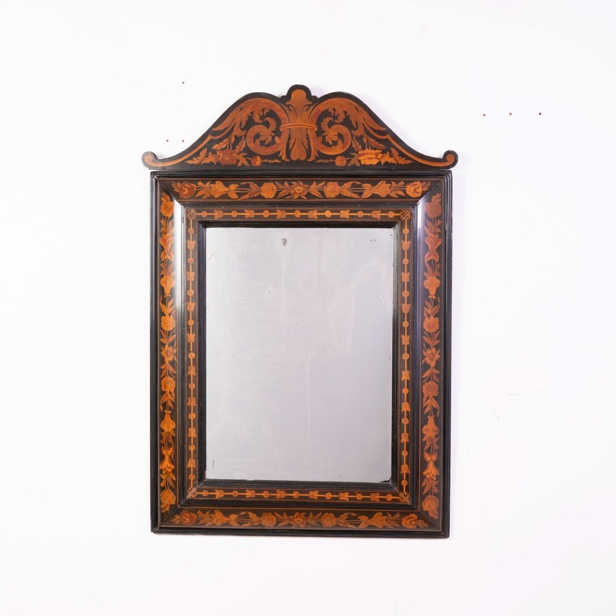 A 19th Century Dutch Marquetry Cushion Mirror | Bazaa | Designer, Vintage and Antique Furniture