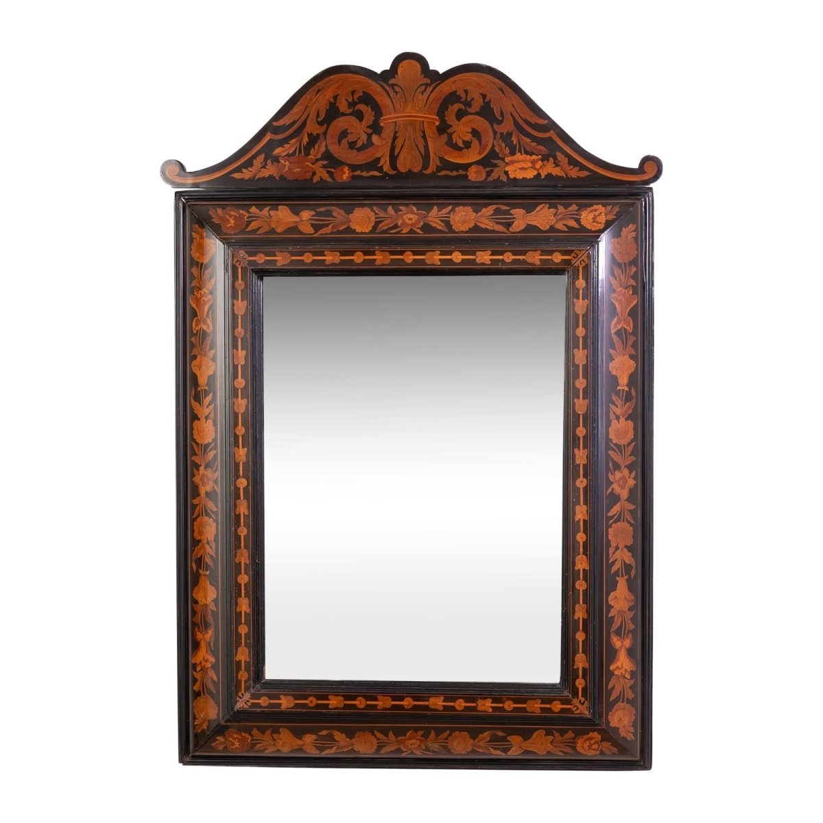 A 19th Century Dutch Marquetry Cushion Mirror | Bazaa | Designer, Vintage and Antique Furniture