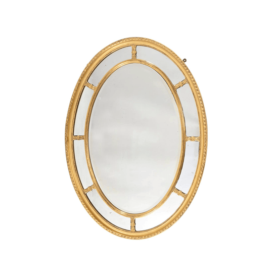 A 19th Century George III Style Oval Giltwood Mirror in Paraclose
