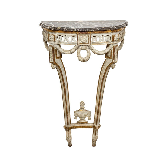 A beautiful giltwood and cream painted Louis XVI console table, French late 18th Century