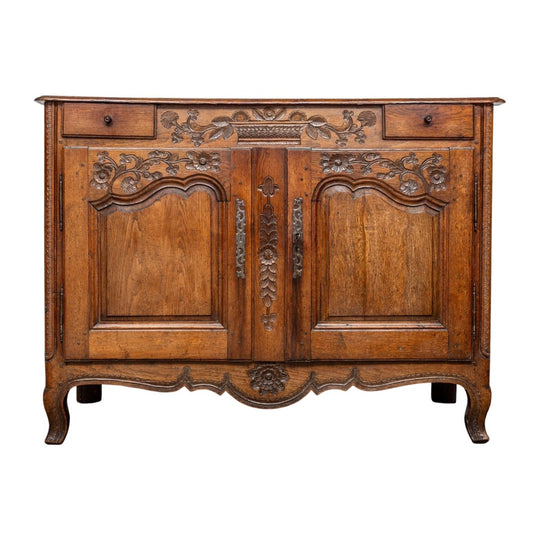 A beautifully carved Provincial oak buffet, French 18th Century