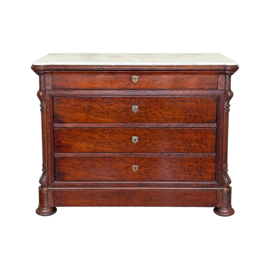 A Fine Louis-Philippe Mahogany & Marble Commode