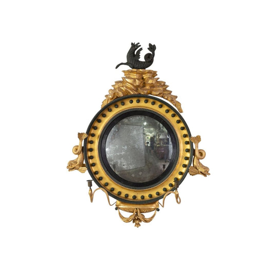 A Fine Regency Giltwood Convex Girandole