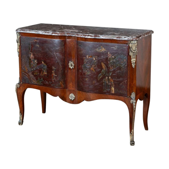 A French Gilt-Bronze Mounted Chinoiserie Lacquer and Kingwood Commode