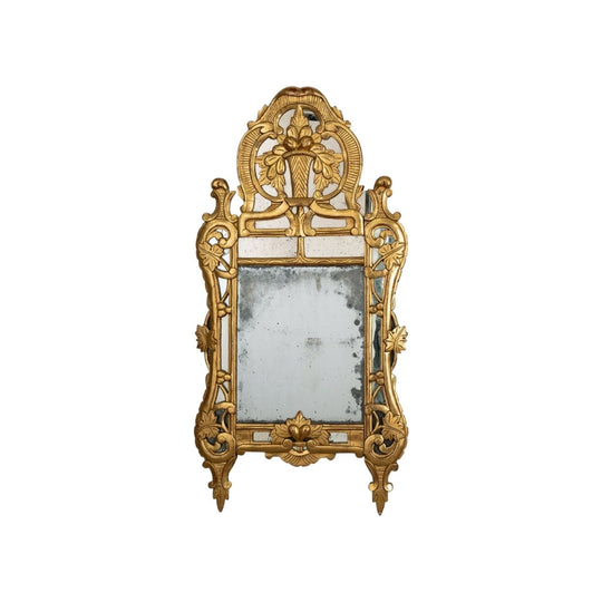 A French Louis XV Provençial mirror in giltwood frame