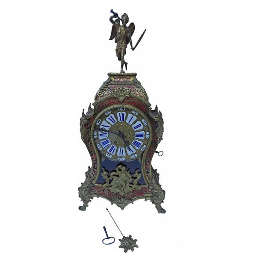 A large antique French Boulle clock 