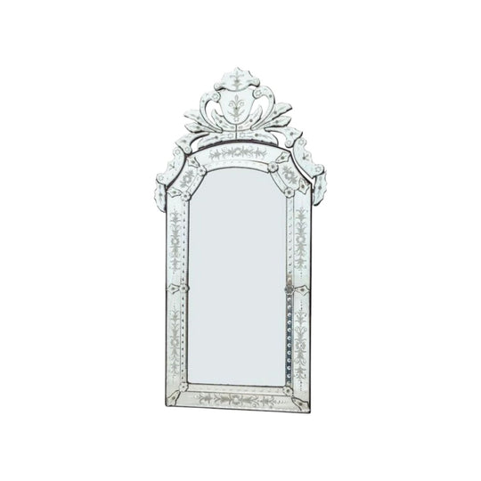 A Large early 20th Century Venetian Etched and Cut Glass Mirror