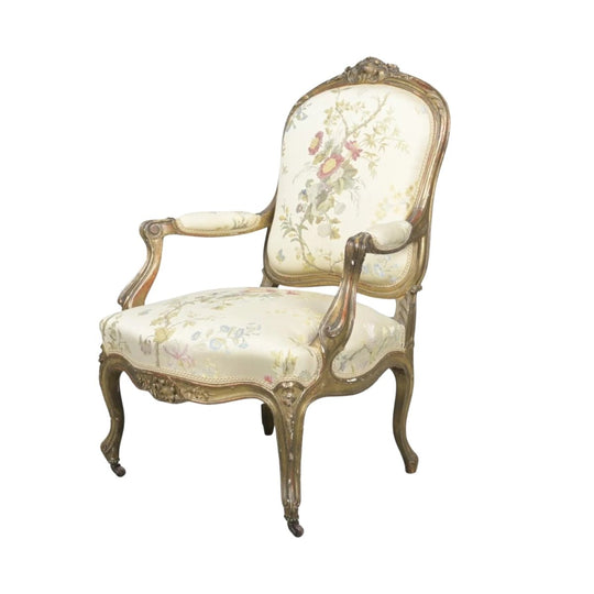A Louis XV Giltwood Fauteuil