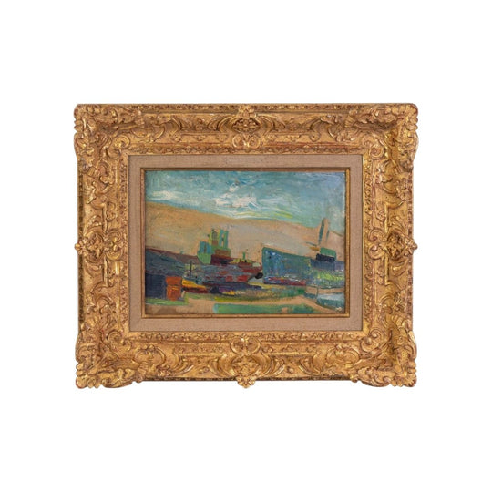 A Mid 20th Century impressionist Landscape in A Beauitful Regence Gilt Frame