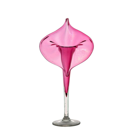 A Mid-Century Cranberry Glass 'Jack-in-the-Pulpit' Vase, Circa 1950-1960