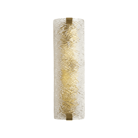 A Murano "Bark" Textured Glass and Brass Wall Light (4 available)