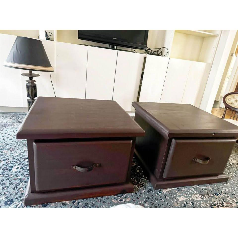 A pair corner tables rustic style joint coffee table solid timber | Bazaa | Designer, Vintage and Antique Furniture