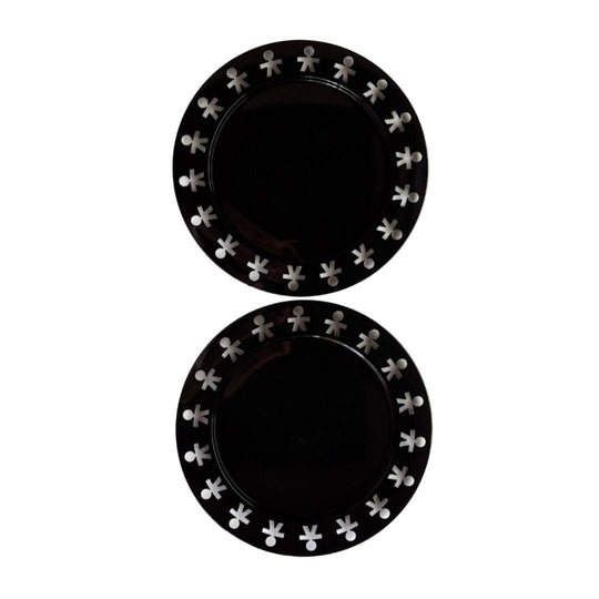 A Pair of Alessi “Girotondo / King-Kong” Black Trays, Designed by Stefano Giovannoni & Guido Venturini Italy, circa 1990s–early 2000s