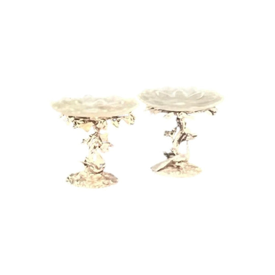 A pair of antique 19th century  English silver plated and cut glass Tazzas.