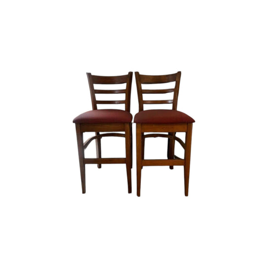 A pair of high chairs bar chairs solid timber
