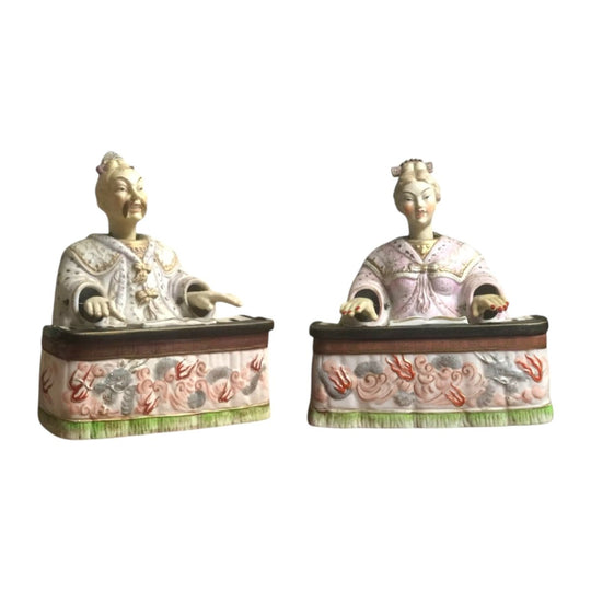 A pair of Lenwile China Ardalt bisque porcelain nodders