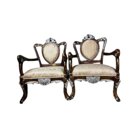 A pair of Vintage large armchairs solid and strong frame nice and clean cushions