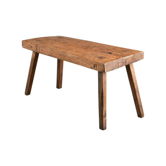 A Primitive Butchers Block Side Table/Bench
