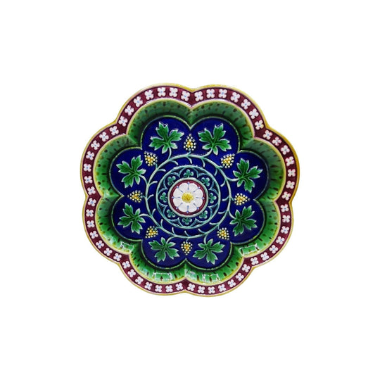 A Rare Minton Majolica Gothic Revival Plate