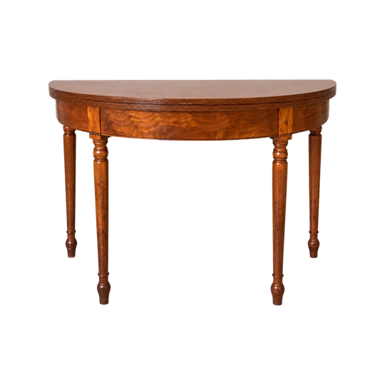 A Regency Mahogany Demilune Tea Table