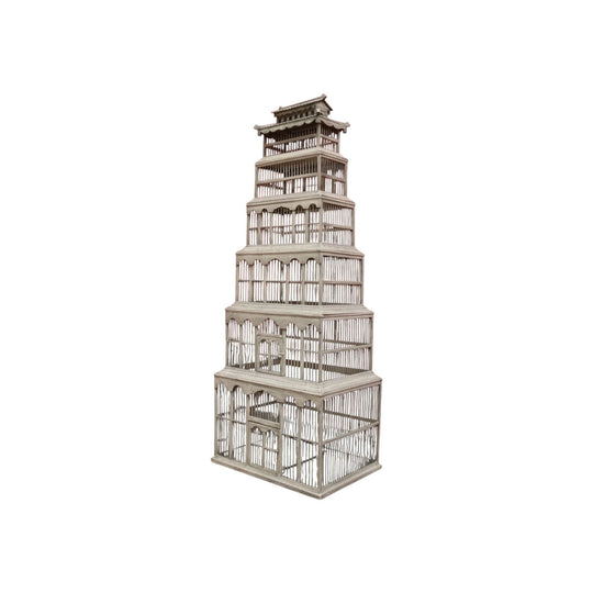 A Seven Tier Two Door Vintage Oriental-Style Bird Cage - Dismantle for moving.