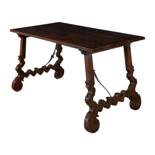 A Spanish Baroque Walnut Trestle Table
