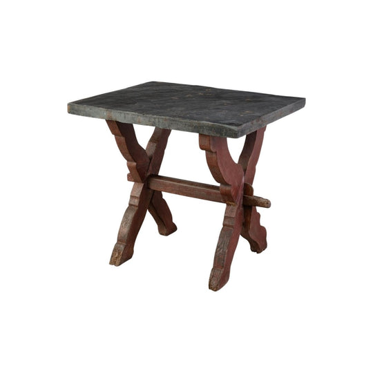 A Wabi Sabi 19th Century Slate Slab Topped Side Table