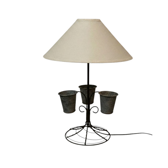 French wire lamp with 3 vessels