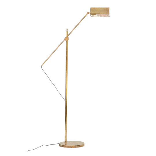 1970s Solid Brass Pharmacy Floor Lamp | Restored