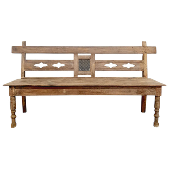 VINTAGE Javanese Old Teak Wooden Bench Seat