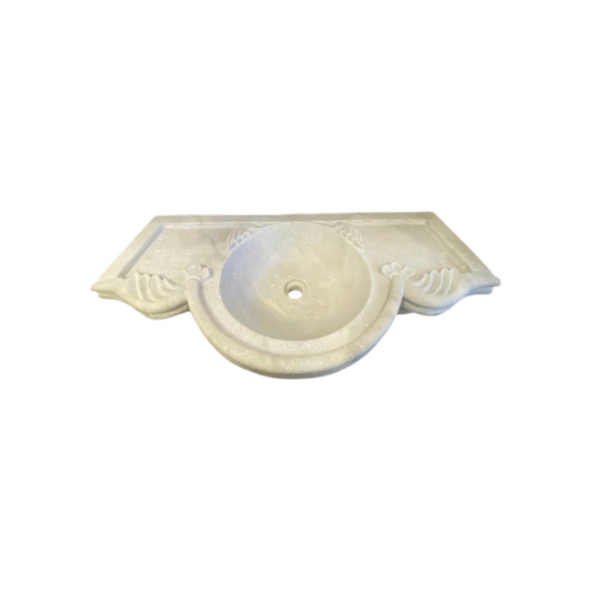 White Solid Marble Sink