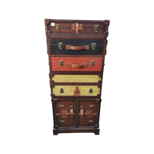 Vintage Suitcase Chest of Drawers & Cabinet