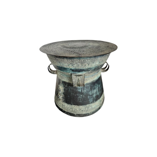 Aged bronze rain / frog drum
