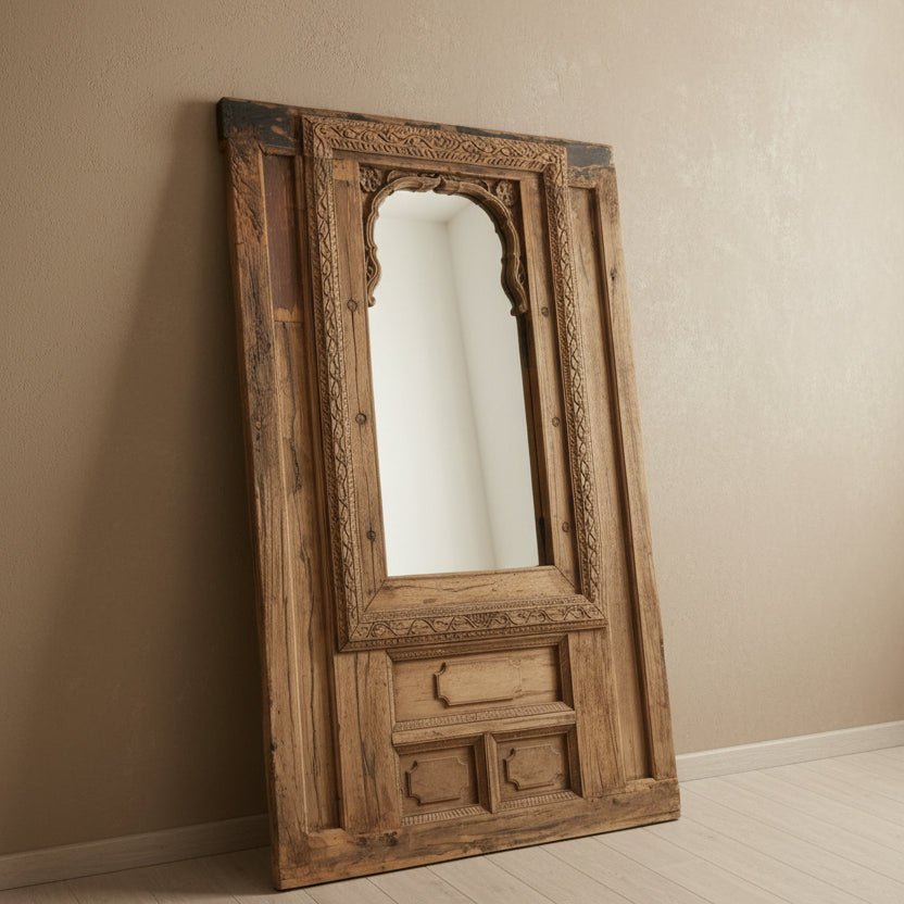 Aged Oversized Indian Mirror | Bazaa | Designer, Vintage and Antique Furniture