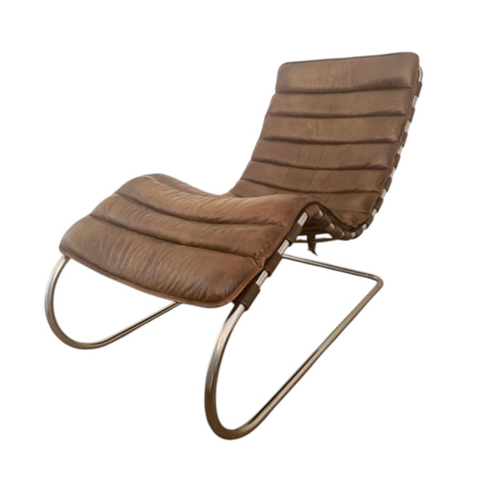 Rare Modernist Cantilever Lounge Chair, in the style of Mies van der Rohe