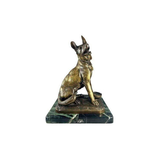 Alsatian dog bronze figure