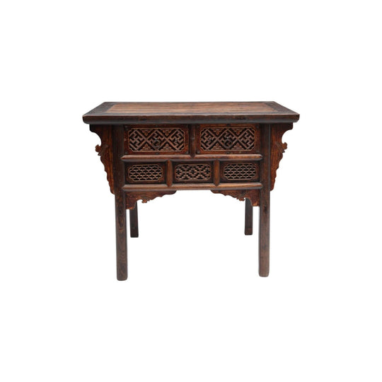 Altar table with deep relief long life motifs