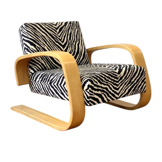 Alvar Aalto for Artek Armchair 400 ‘Tank’ with Original Upholstery — Pair Available, Priced Individually