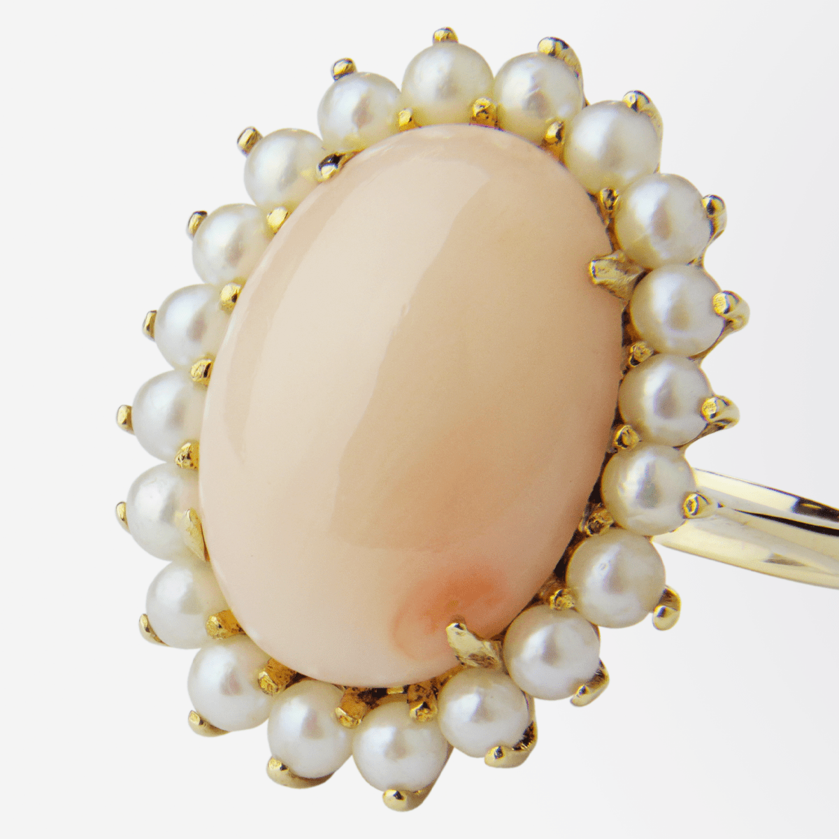 An 18kt Yellow Gold, Coral and Pearl Suite | Bazaa | Designer, Vintage and Antique Furniture