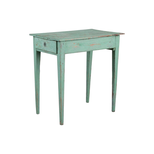 An 19th Century Green Painted Oak Side Table