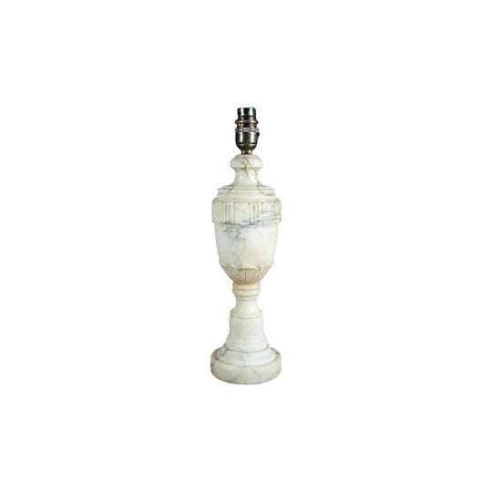 An antique Italian carved marble table lamp