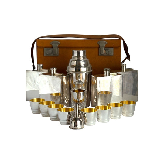 An Exceptional and Rare Dunhill Travelling Cocktail Set, made by P. H. Vogel & Co for Alfred Dunhill Ltd, mid 20th Century
