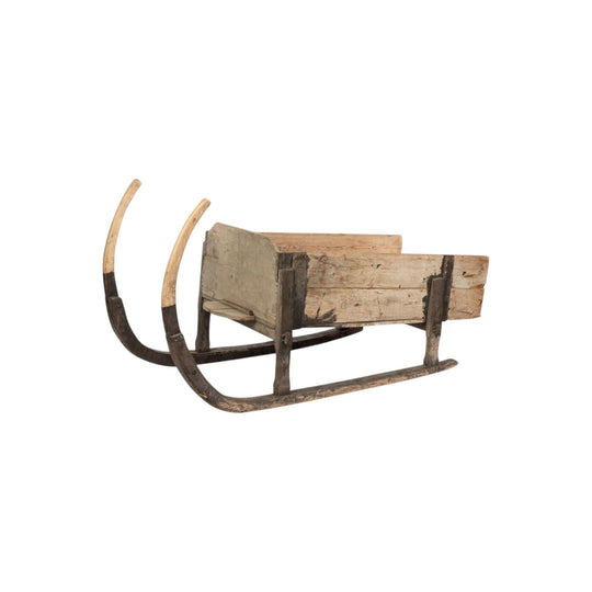 An impressive, unique and rare antique French full sized timber 'Santa's' sleigh in excellent condition, from the French Alps.