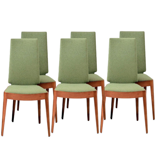 Set of 6 High-Back Dining Chairs in Warwick ‘Wasabi’
