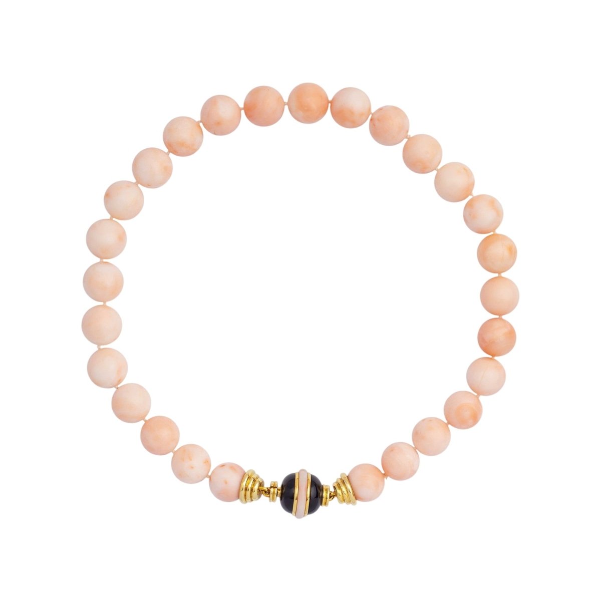 Angel - skin Coral Strand With Onyx & 18kt Gold Clasp | Bazaa | Designer, Vintage and Antique Furniture
