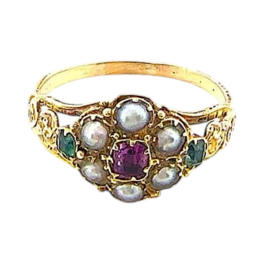 Antique 15ct forget-me-not ring c.1810
