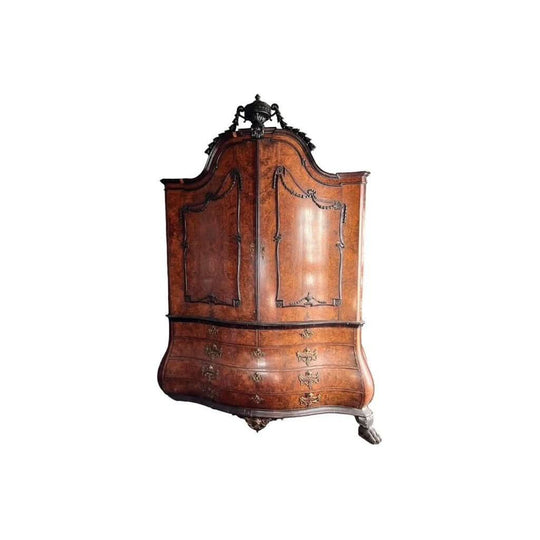 Antique 19th century Dutch Walnut Armoire / Bookcase.