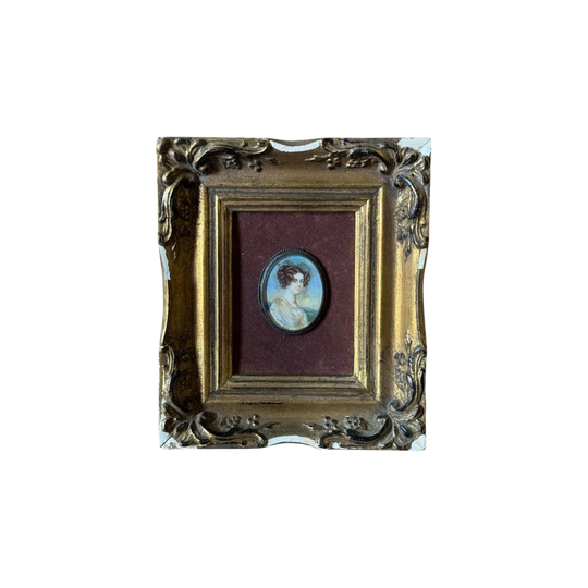 Antique 19th Century Miniature Portrait of a Young Lady