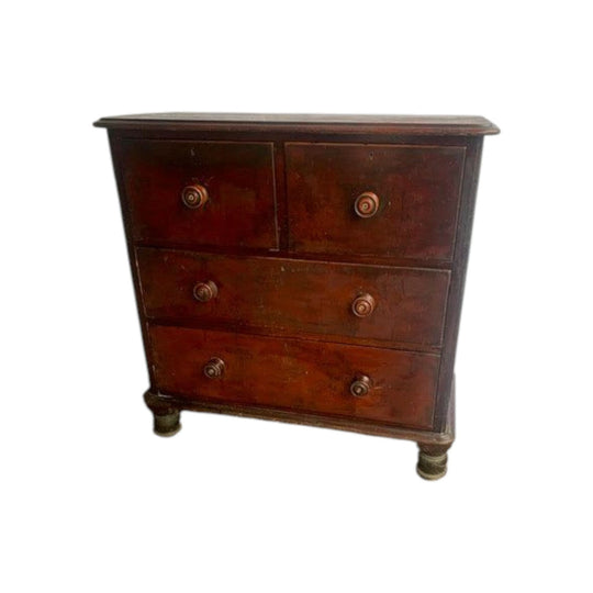 Antique 19thC Colonial 4 Drawer chest