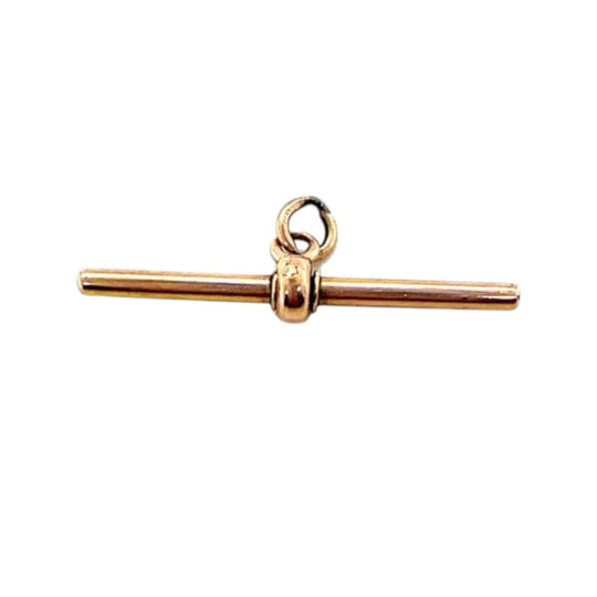 Antique 9ct rose gold tbar fob c.1890